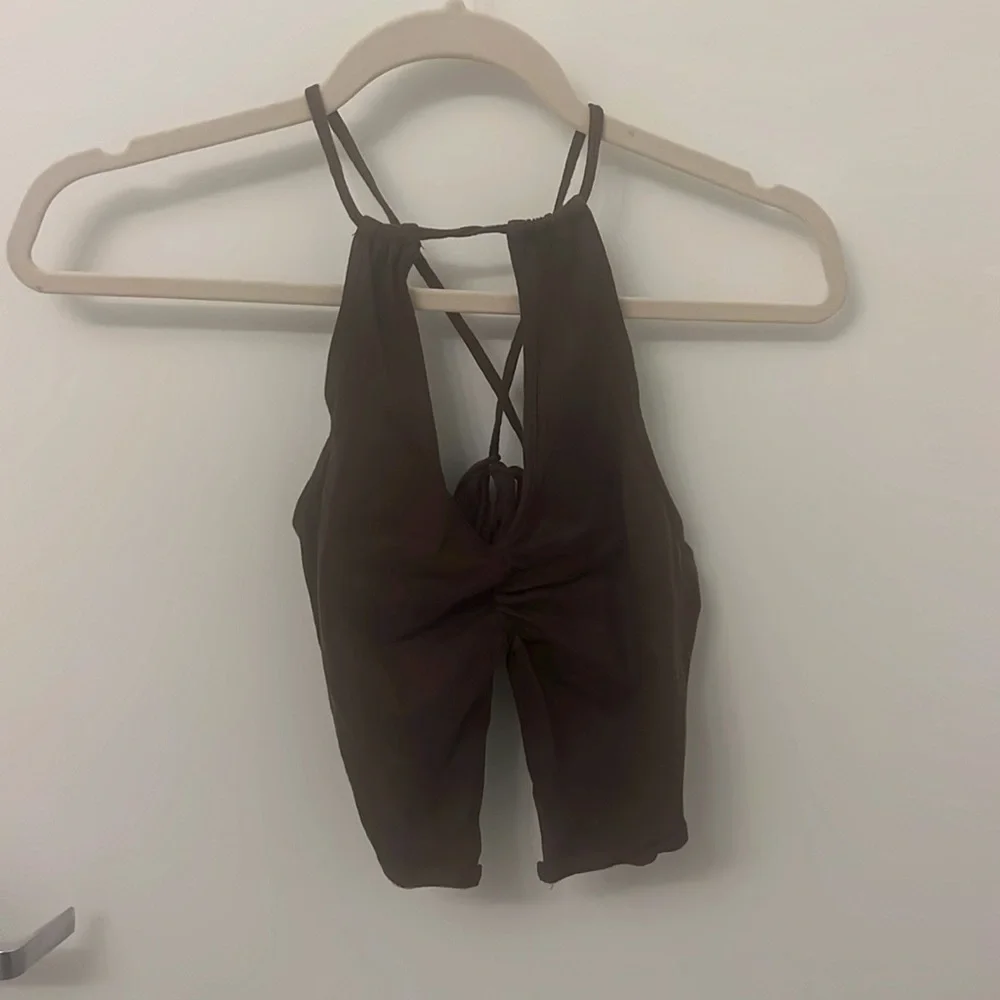 Motel Rocks Asmi Crop Top in Deep Mahogany - Picture 5 of 8